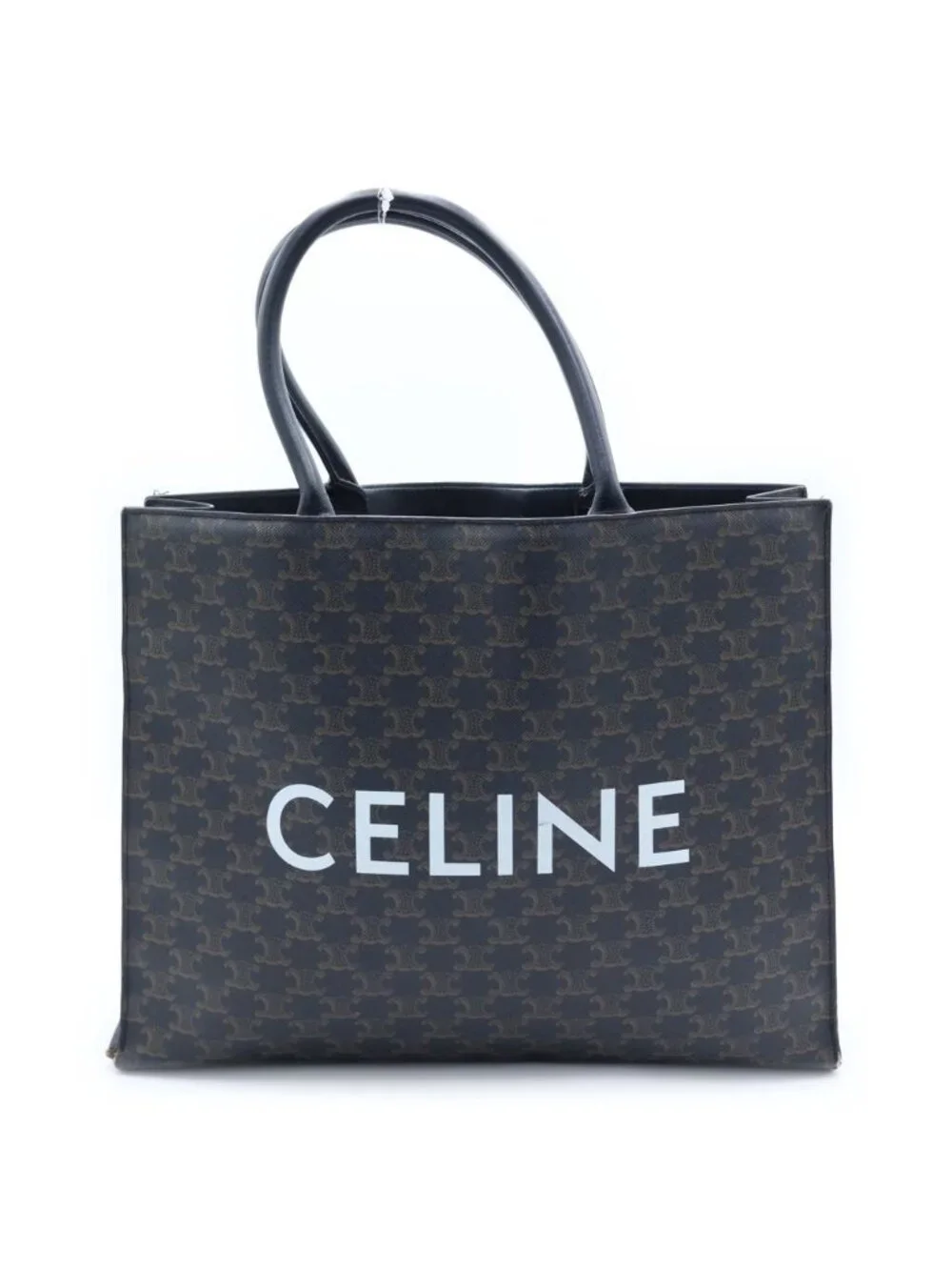 Celine Vertical Cabas Triomphe Canvas Tote Brown